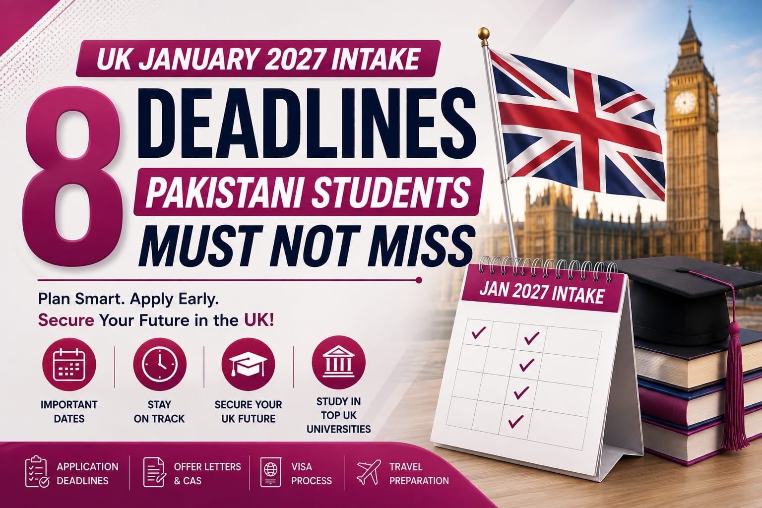 UK January 2027 intake guide and deadlines for Pakistani students